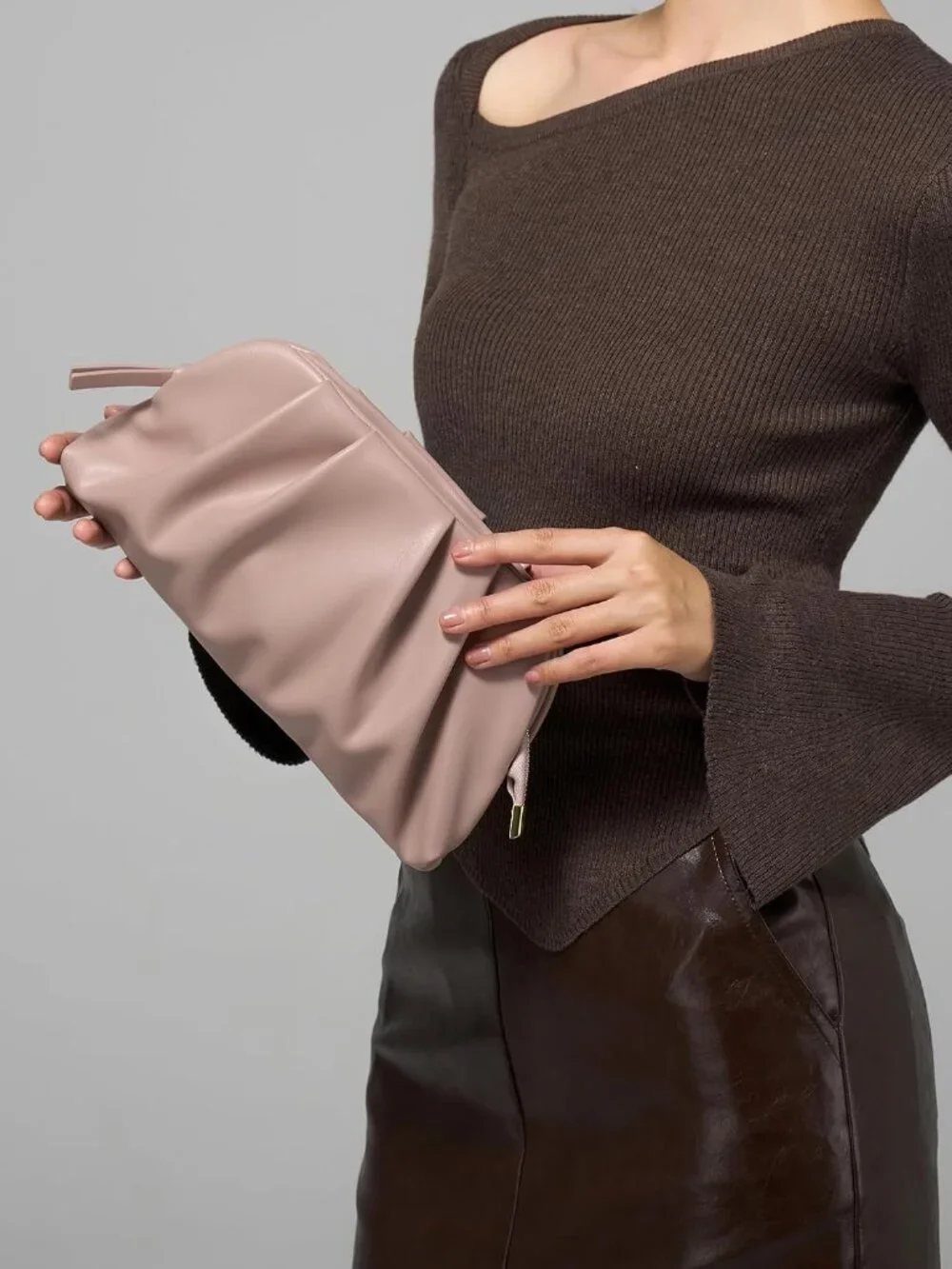 👜 Women's Pink Faux Leather Evening Formal Crossbody Bag Stylish Clutch Purses